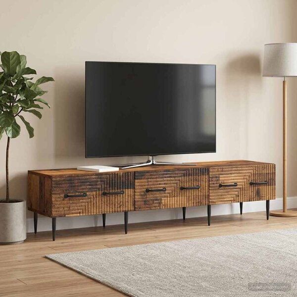 VidaXL TV szekrény fiókkal Antik Fa 147 x 34,5 x 30 cm Szerelt Fa