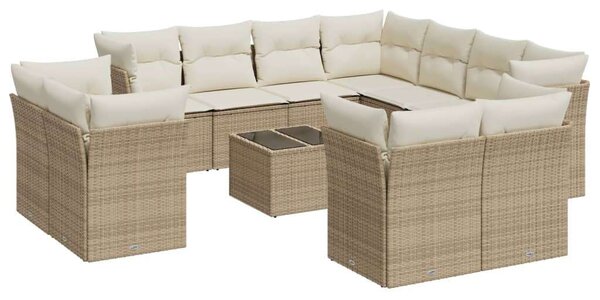 VidaXL Polyrattan Kerti Ülőgarnitúra - 12 részes - Bézs