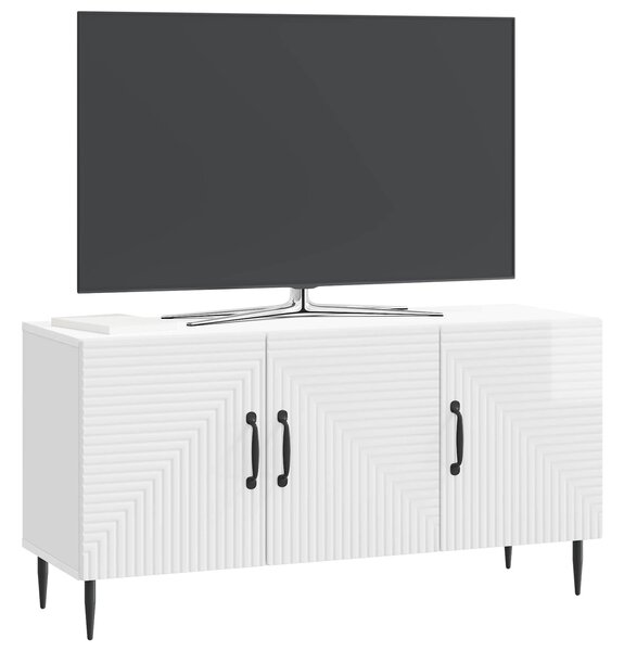 VidaXL TV szekrény Magasfényű Fehér 99 x 34,5 x 50 cm Szerelt Fa