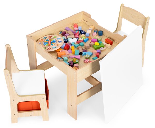 Gyerekbútor szett asztal 2 szék krétatáblával
