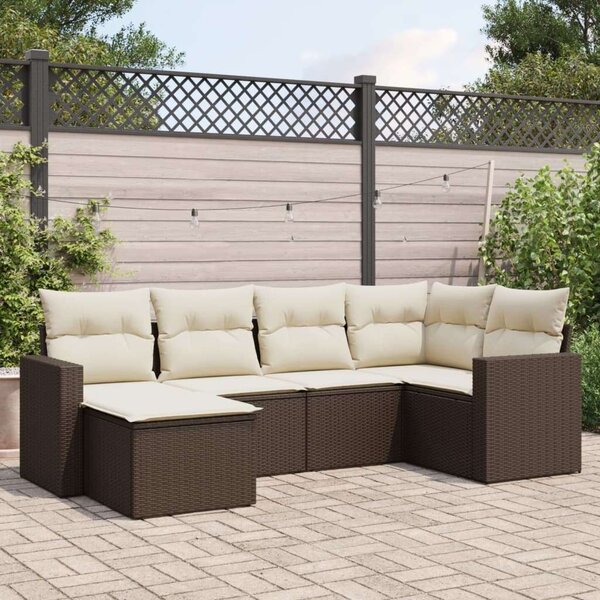 VidaXL Polyrattan Kerti Ülőgarnitúra - Barna - 6 részes