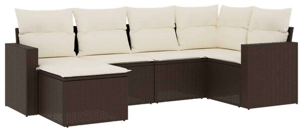 VidaXL Polyrattan Kerti Ülőgarnitúra - Barna - 6 részes