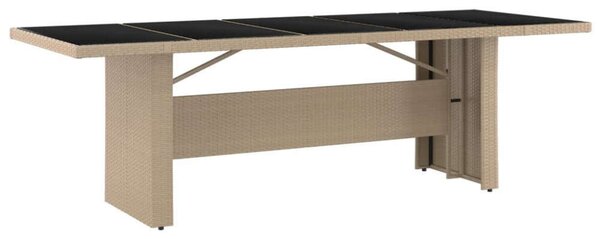 VidaXL Kerti Asztal - Polyrattan - Üveglap - 240x90 cm