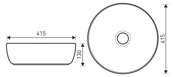 KR-98 WH/BL kerámia design mosdó