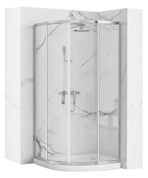 Rea Look zuhanykabin 80x80 cm félkör alakú króm fényes/átlátszó üveg REA-K7904