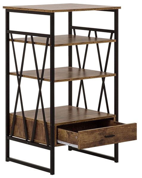 Háromszintes polcos elem KEENE 101 cm Sötétbarna