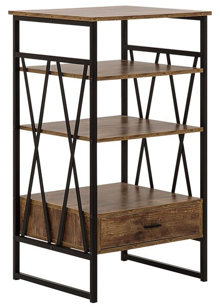 Háromszintes polcos elem KEENE 101 cm Sötétbarna