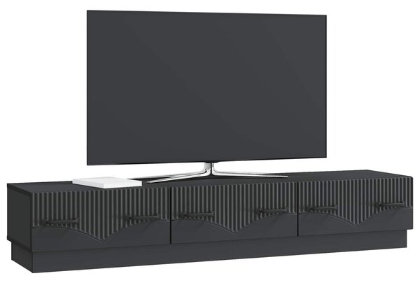 VidaXL TV szekrény fiókkal Fekete 147 x 34,5 x 27 cm Szerelt Fa