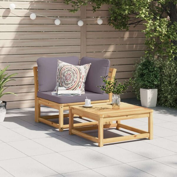 VidaXL tömör akácfa kerti sarokkanapé párnákkal 73 x 73 x 65 cm