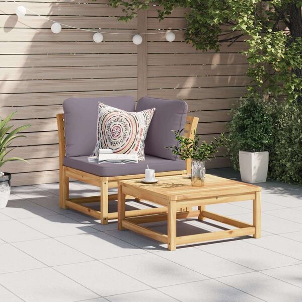 VidaXL tömör akácfa kerti sarokkanapé párnákkal 73 x 73 x 65 cm