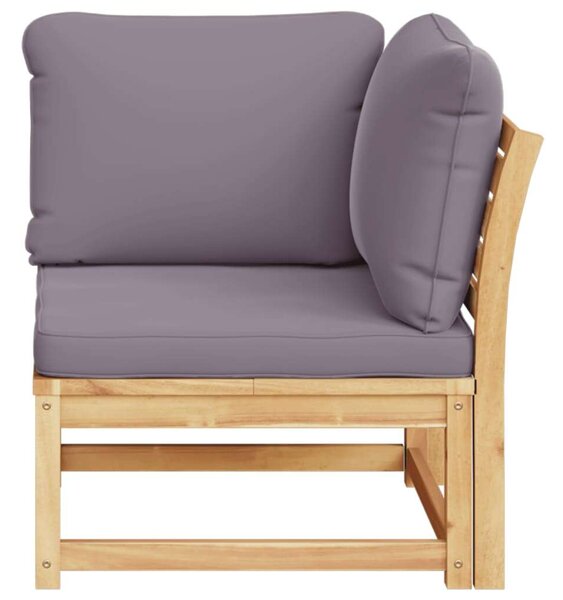 VidaXL tömör akácfa kerti sarokkanapé párnákkal 73 x 73 x 65 cm