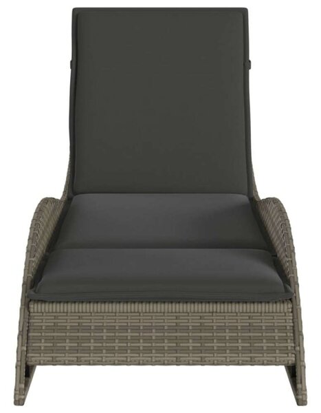 VidaXL Napozóágy - Polyrattan - Szürke - 205cm