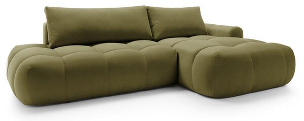 Sarokkanapé Ombre (J) (oliva + fekete). Akció -20%