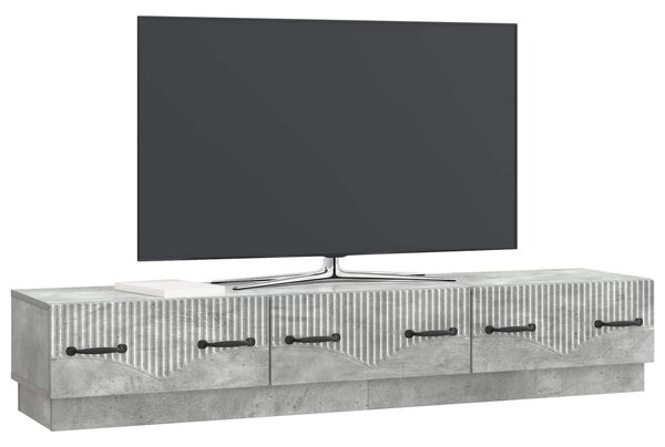 VidaXL TV szekrény fiókkal Betonszürke 147 x 34,5 x 27 cm Szerelt Fa