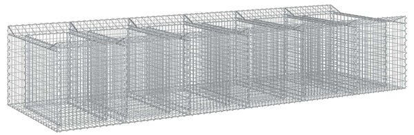 VidaXL Gabion emelt ágy 2 db 300 x 100 x 60 cm Horganyzott Acél Ezüst