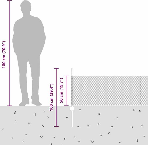 VidaXL Hatszögletű kerítés oszlopokkal 100 x 0,5 m PVC-bevonatos acél