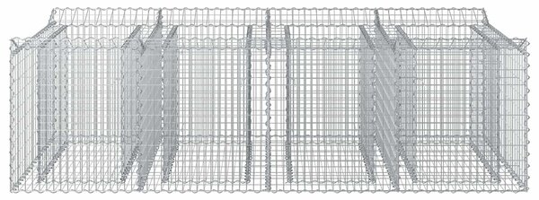 VidaXL Gabion emelt ágy 2 db 200 x 100 x 60 cm Horganyzott Acél Ezüst
