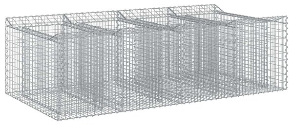 VidaXL Gabion emelt ágy 2 db 200 x 100 x 60 cm Horganyzott Acél Ezüst