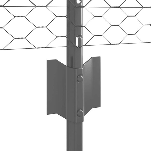 VidaXL Hatszögletű kerítés oszlopokkal 100 x 0,5 m PVC-bevonatos acél