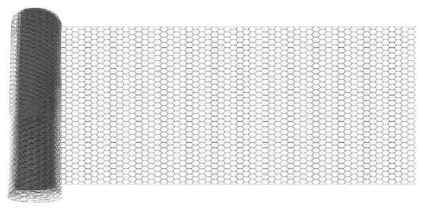 VidaXL Hatszögletű kerítés oszlopokkal 100 x 0,5 m PVC-bevonatos acél