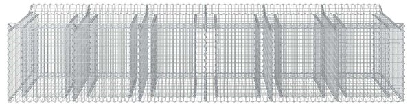 VidaXL Gabion emelt ágy 2 db 300 x 100 x 60 cm Horganyzott Acél Ezüst