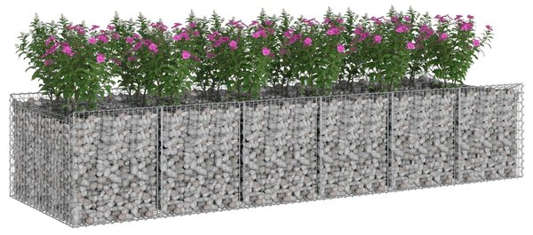 VidaXL Gabion emelt ágy 2 db 300 x 100 x 60 cm Horganyzott Acél Ezüst