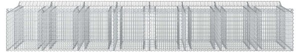 VidaXL Gabion emelt ágy 3 db 400 x 100 x 60 cm Horganyzott Acél Ezüst