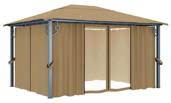 VidaXL alumíniumpavilon függönnyel 400 x 300 cm, tópszínű