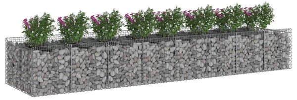 VidaXL Gabion emelt ágy 3 db 400 x 100 x 60 cm Horganyzott Acél Ezüst