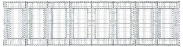 VidaXL Gabion emelt ágy 3 db 400 x 100 x 60 cm Horganyzott Acél Ezüst
