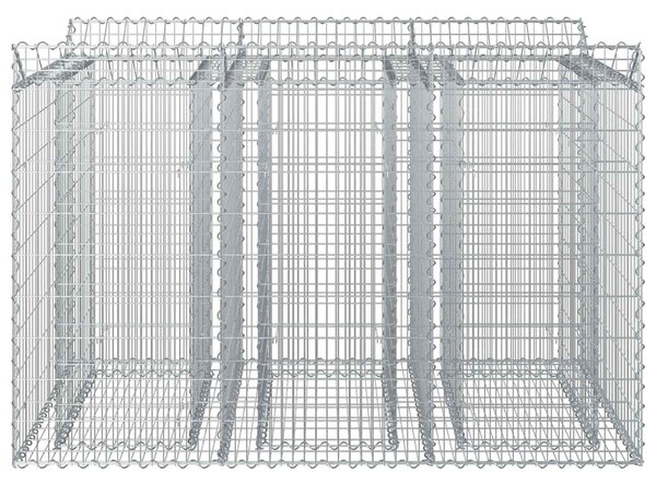 VidaXL Gabion emelt ágy 2 db 150 x 100 x 100 cm Horganyzott Acél Ezüst