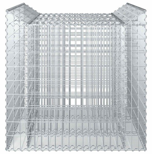 VidaXL Gabion emelt ágy 2 db 150 x 100 x 100 cm Horganyzott Acél Ezüst