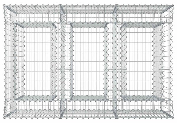 VidaXL Gabion emelt ágy 2 db 150 x 100 x 100 cm Horganyzott Acél Ezüst