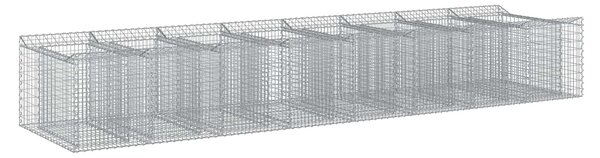VidaXL Gabion emelt ágy 3 db 400 x 100 x 60 cm Horganyzott Acél Ezüst