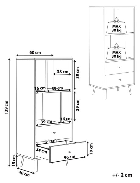 Polcrendszer RICHMOND 139 cm Sötét diófa