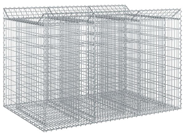 VidaXL Gabion emelt ágy 2 db 150 x 100 x 100 cm Horganyzott Acél Ezüst