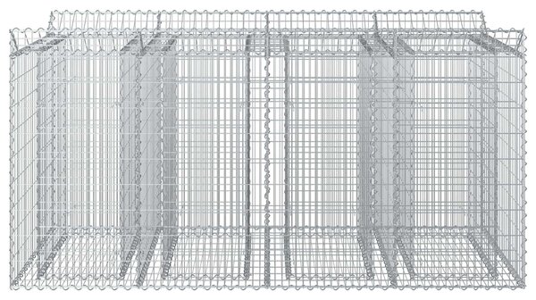 VidaXL Gabion emelt ágy 2 db 200 x 100 x 100 cm Horganyzott Acél Ezüst