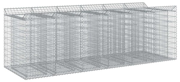 VidaXL Gabion emelt ágy 3 db 300 x 100 x 100 cm Horganyzott Acél Ezüst