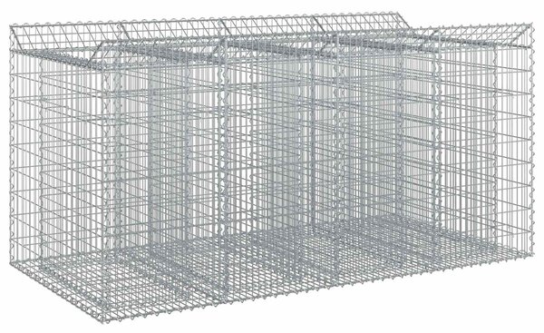 VidaXL Gabion emelt ágy 2 db 200 x 100 x 100 cm Horganyzott Acél Ezüst