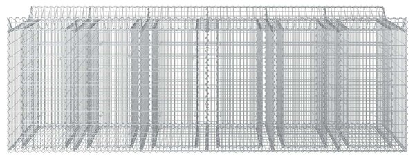 VidaXL Gabion emelt ágy 3 db 300 x 100 x 100 cm Horganyzott Acél Ezüst