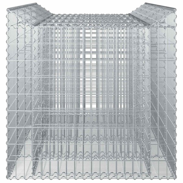 VidaXL Gabion emelt ágy 2 db 200 x 100 x 100 cm Horganyzott Acél Ezüst