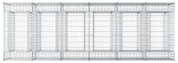 VidaXL Gabion emelt ágy 3 db 300 x 100 x 100 cm Horganyzott Acél Ezüst