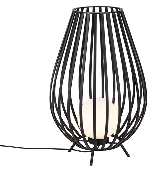 Design állólámpa fekete opállal 70 cm - Angela
