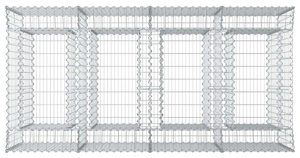 VidaXL Gabion emelt ágy 2 db 200 x 100 x 100 cm Horganyzott Acél Ezüst