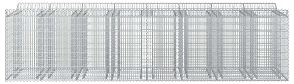 VidaXL Gabion emelt ágy 4 db 400 x 100 x 100 cm Horganyzott Acél Ezüst