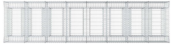 VidaXL Gabion emelt ágy 4 db 400 x 100 x 100 cm Horganyzott Acél Ezüst