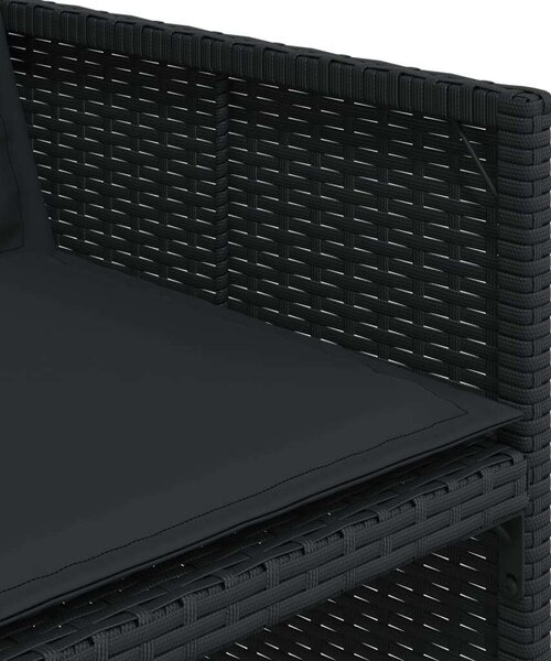 VidaXL 15 részes fekete polyrattan kerti étkezőgarnitúra párnákkal