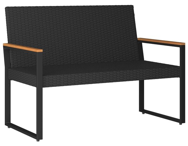 VidaXL Kerti pad párnával Fekete és Türkiz 107 x 61 x 80 cm polirattan