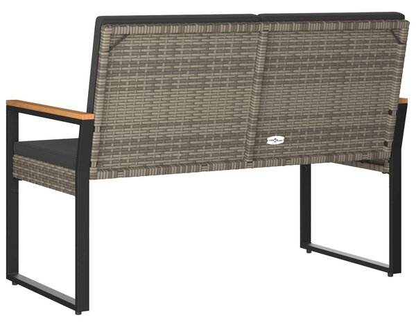 VidaXL Kerti pad Szürke és sötétszürke 107 x 61 x 80 cm polirattan