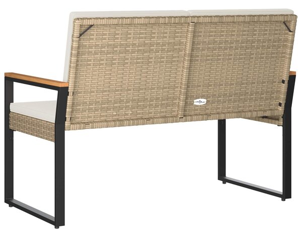 VidaXL Kerti pad Beige és Krémszínű 107 x 61 x 80 cm polirattan